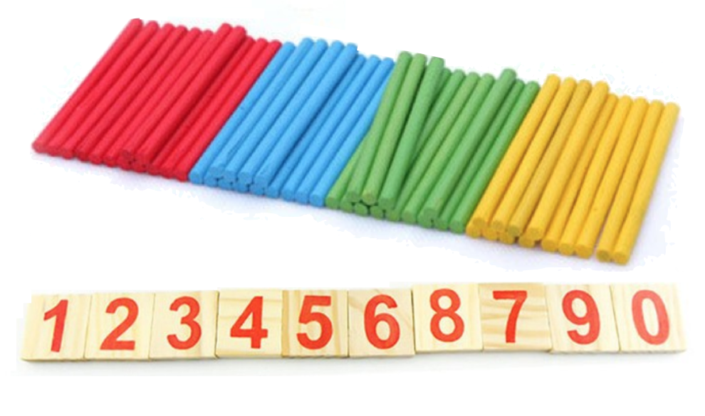 Farben und Zahlen aus Holz spielerisch lernen