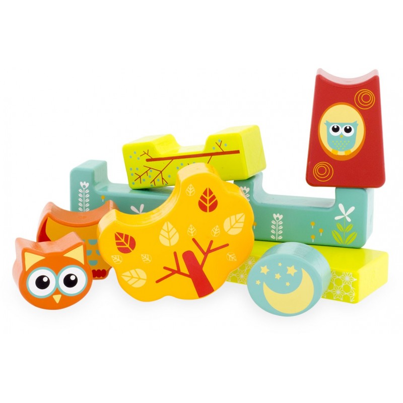 Magnetisches Montessori Puzzle Waldszene mit Eule im nächtlichen Baum