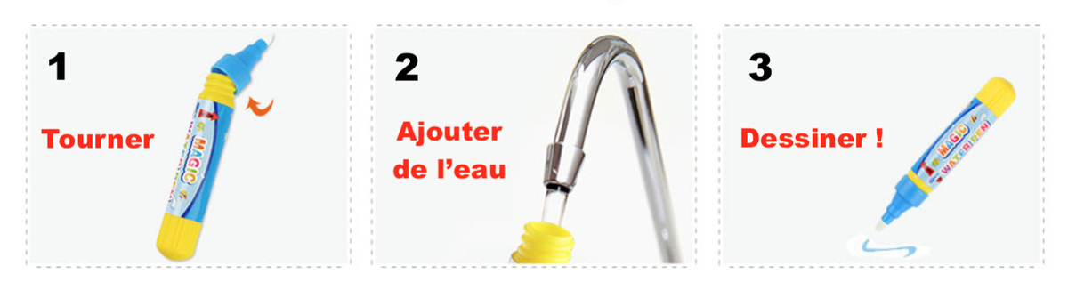 Ergonomischer Wasserstift zum Zeichnen ohne Tinte und Flecken
