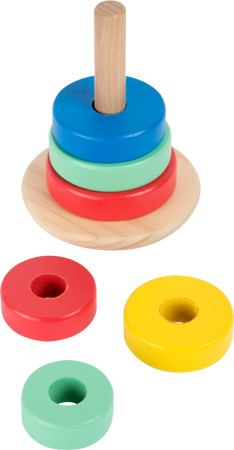 Holz-Stapelturm aus Ringen der Frühlings-Kollektion für Babys und Kleinkinder