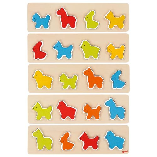 Farben-und-Formen-Spiel aus Holz – Sortierspiel Tiere mit Würfeln - Ansicht 2