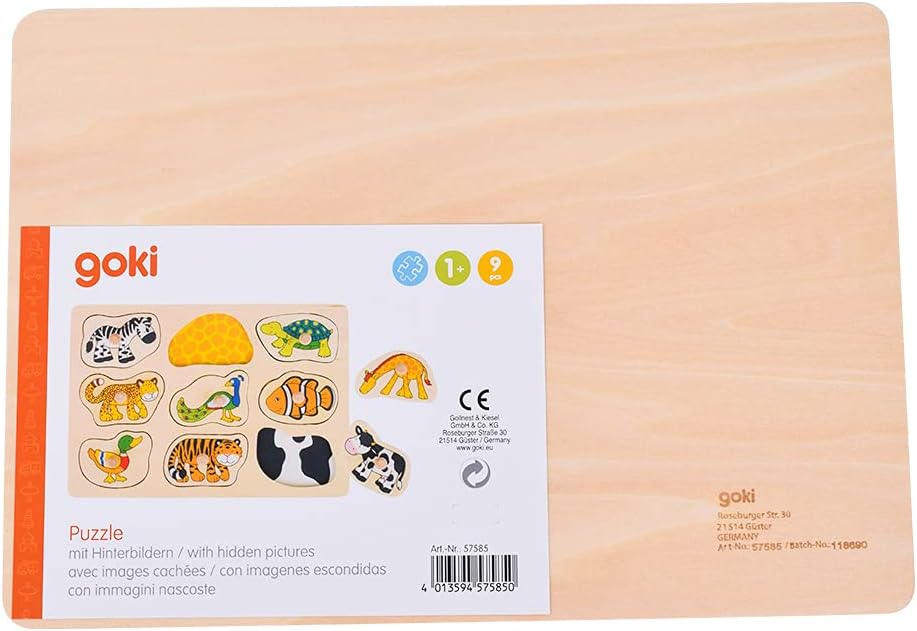 Montessori-Holzpuzzle in Tierform – 9 Tiere mit Knöpfen - Ansicht 7