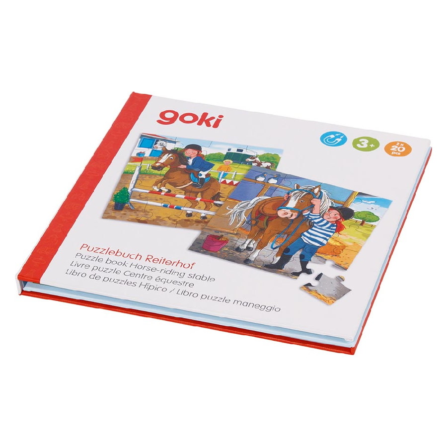 Puzzle mit 20 Teilen im Buchformat – Reiterhof, 2 magnetische Szenen - Ansicht 2