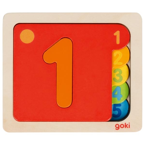 Montessori-Lagenpuzzle aus Holz – Zahlen von 1 bis 5 in 5 Schichten
