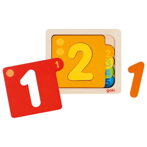 Montessori-Lagenpuzzle aus Holz – Zahlen von 1 bis 5 in 5 Schichten - Ansicht 2