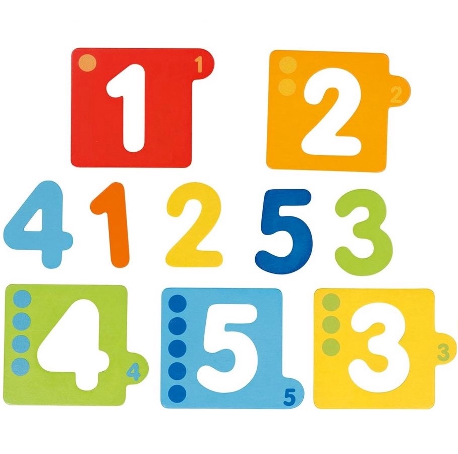 Montessori-Lagenpuzzle aus Holz – Zahlen von 1 bis 5 in 5 Schichten - Ansicht 3