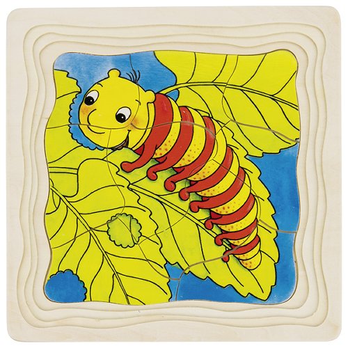 Schmetterlingspuzzle aus Holz – Lebenszyklus in 4 Schichten