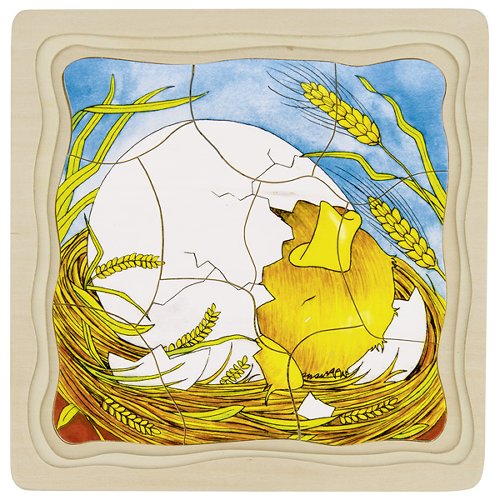 Puzzle Huhn aus Holz – Lebenszyklus vom Ei zum Huhn in 4 Schichten - Ansicht 3