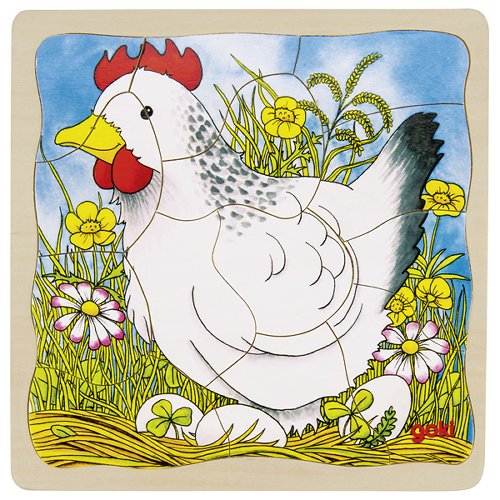Puzzle Huhn aus Holz – Lebenszyklus vom Ei zum Huhn in 4 Schichten - Ansicht 5